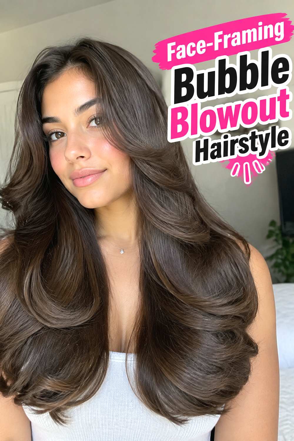 Face-Framing Bubble Blowout Hairstyle