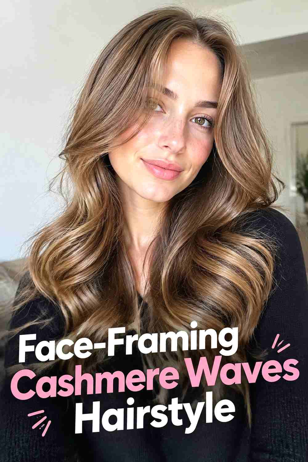 7. Face Framing Cashmere Waves Hairstyle