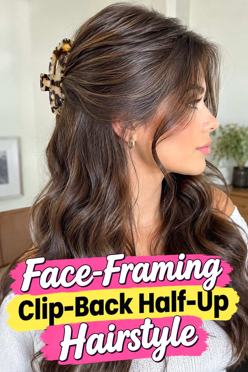 Face-Framing Clip-Back Half-Up Hairstyle