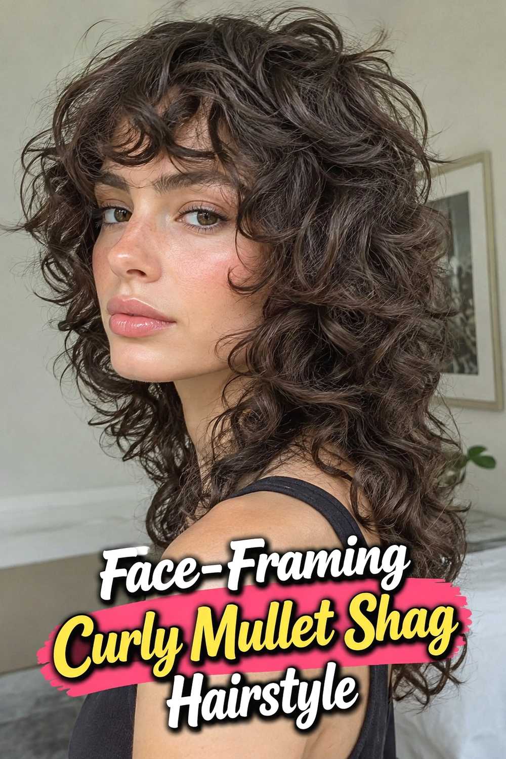12. Face Framing Curly Mullet Shag Hairstyle
