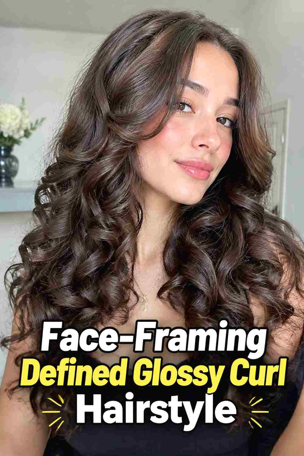 5. Face Framing Defined Glossy Curl Hairstyle