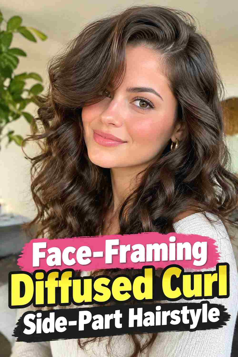 7. Face Framing Diffused Curl Side Part Hairstyle
