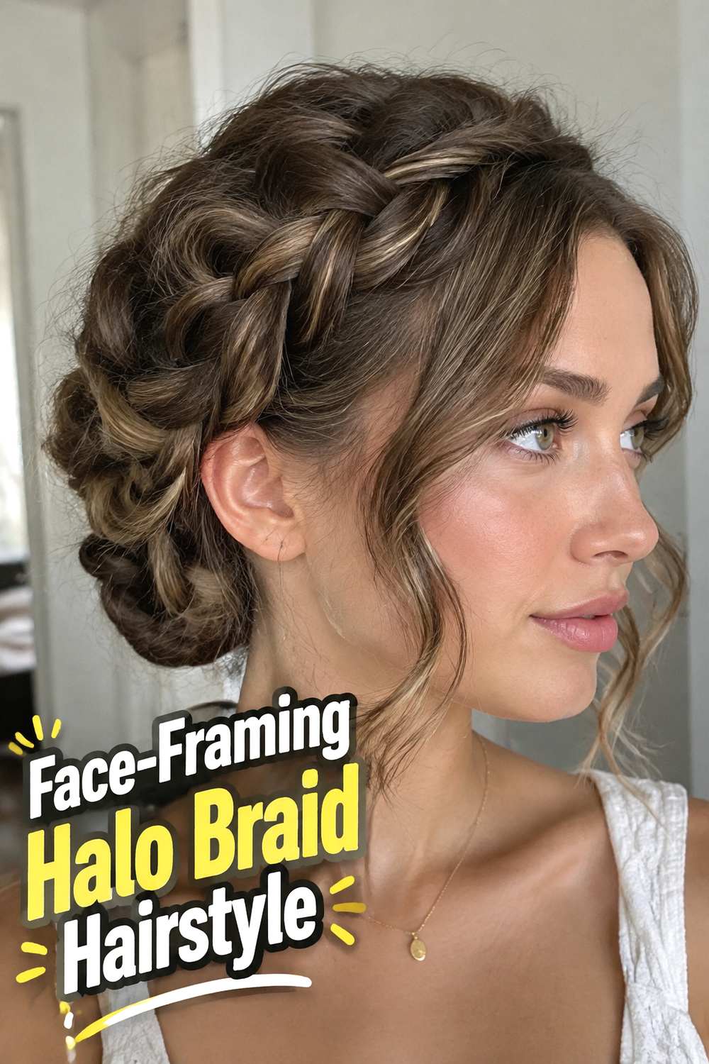 Face-Framing Halo Braid Hairstyle