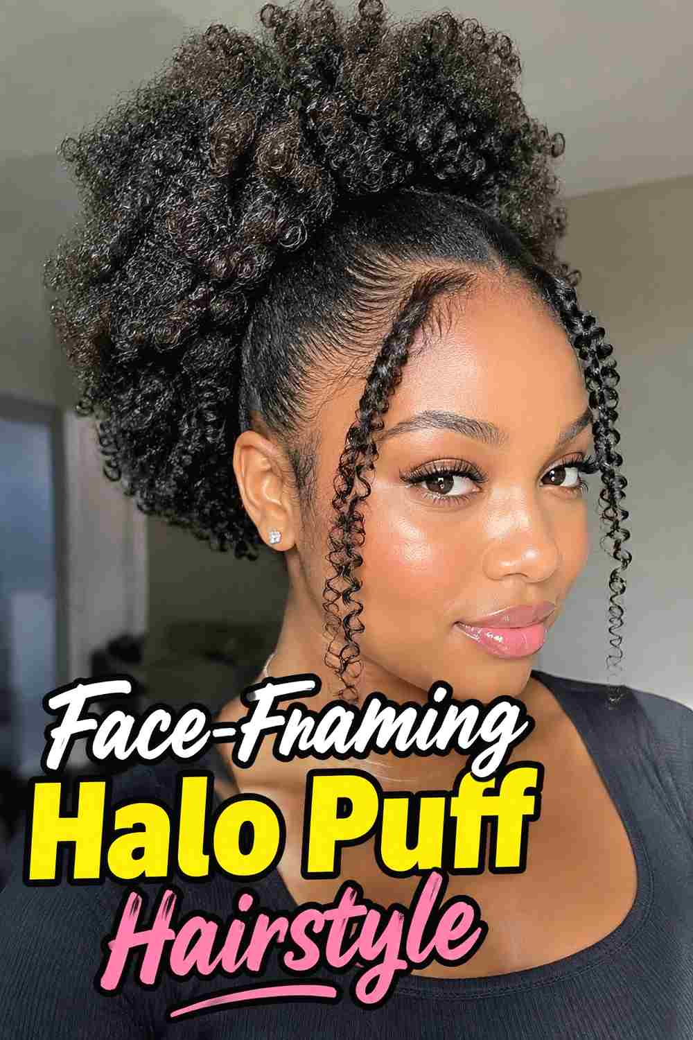 15. Face Framing Halo Puff Hairstyle