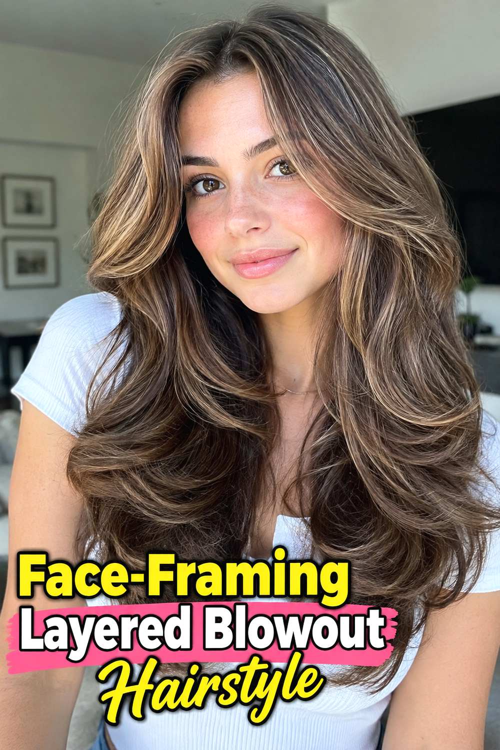 Face-Framing Layered Blowout Hairstyle