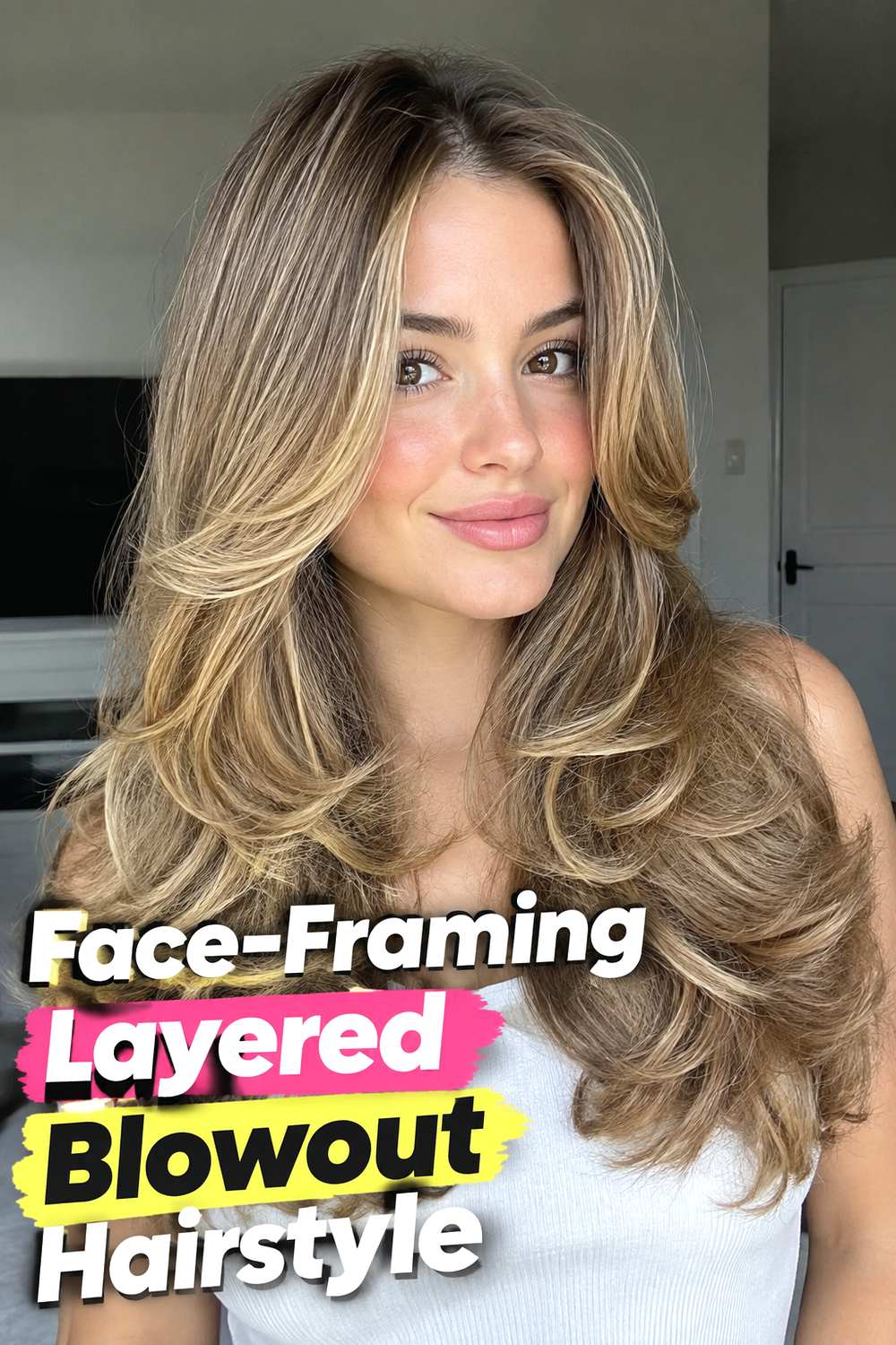 Face-Framing Layered Blowout Hairstyle