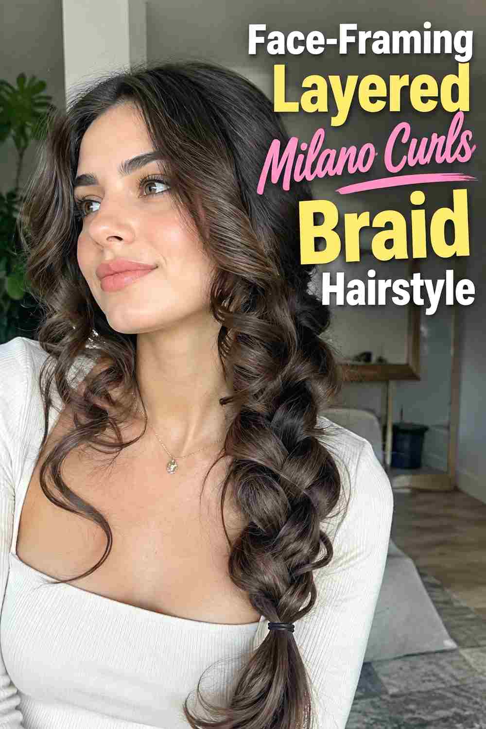 3. Face Framing Layered Milano Curls Braid Hairstyle