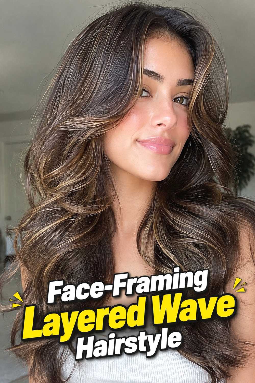 12. Face Framing Layered Wave Hairstyle