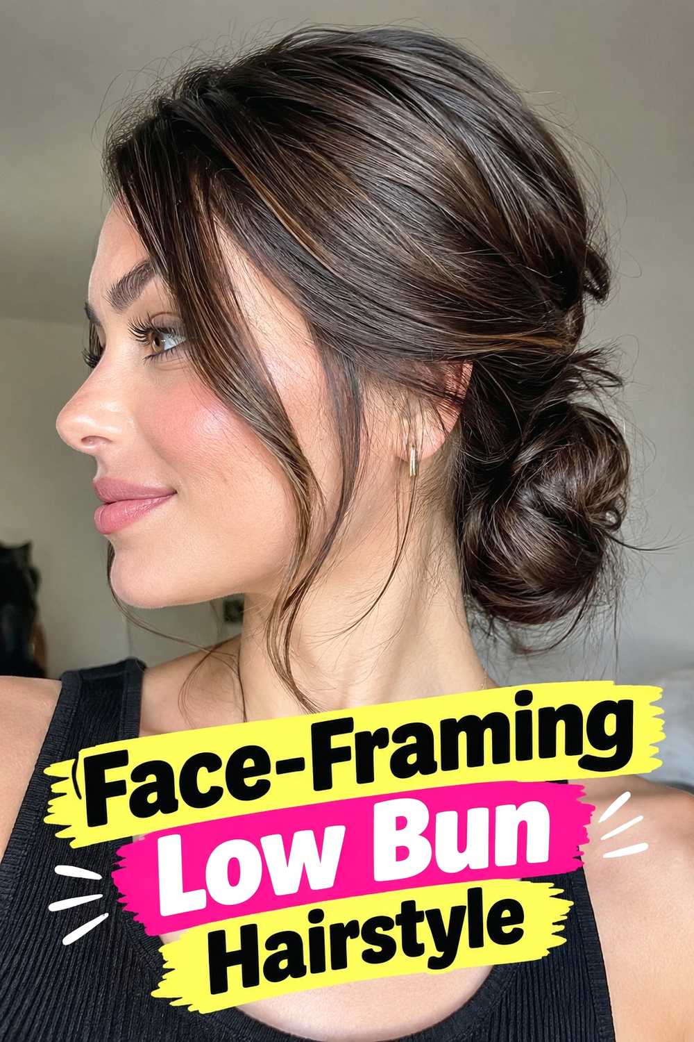 6. Face Framing Low Bun Hairstyle
