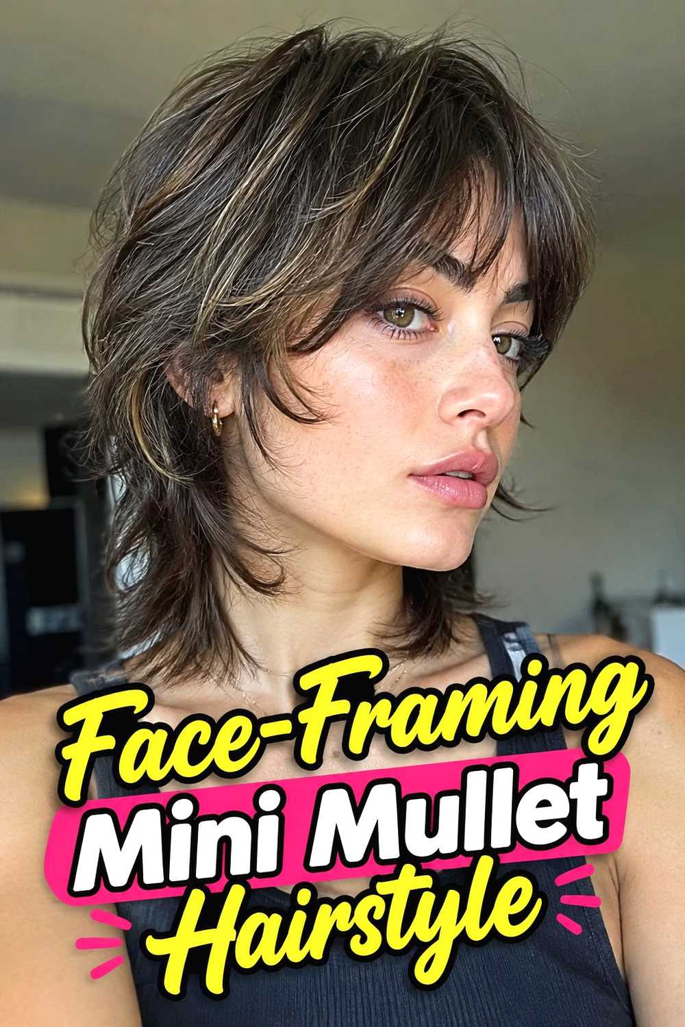 17. Face Framing Mini Mullet Hairstyle