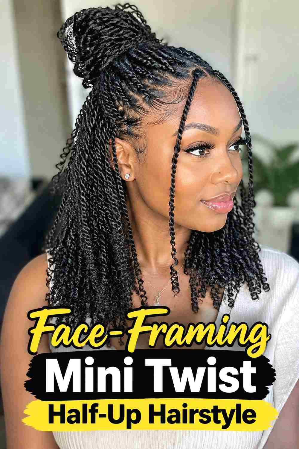 16. Face Framing Mini Twist Half Up Hairstyle