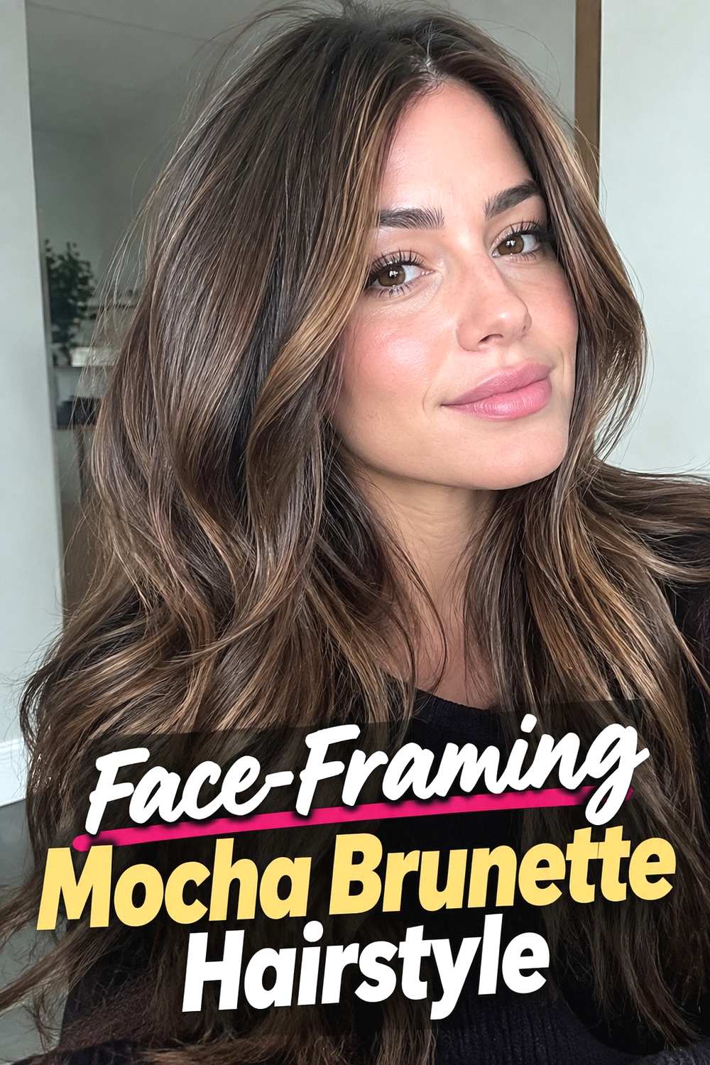 11. Face Framing Mocha Brunette Hairstyle