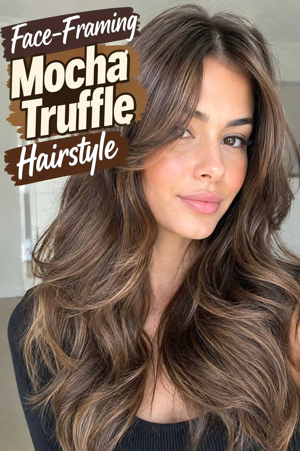9. Face Framing Mocha Truffle Hairstyle