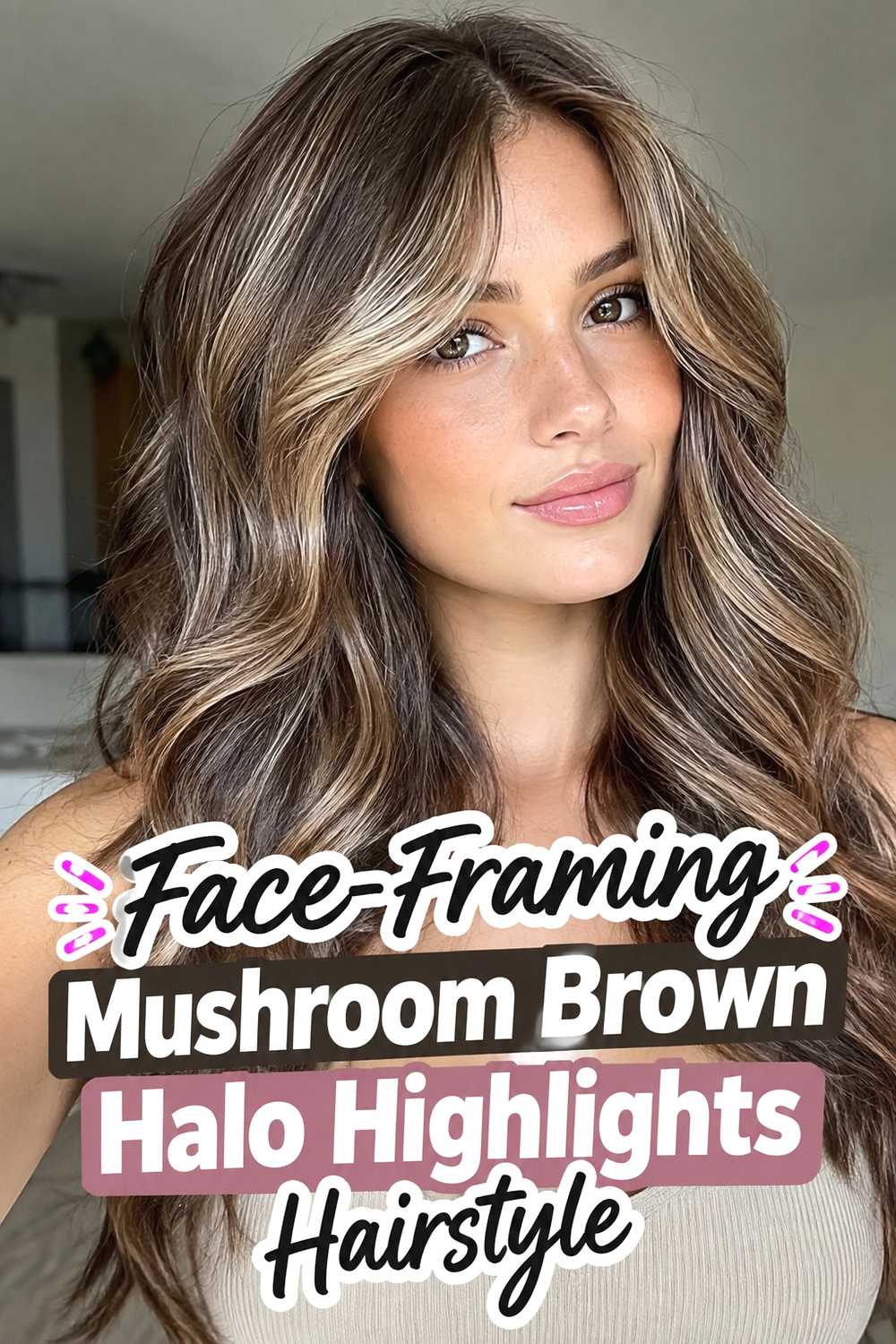 10. Face Framing Mushroom Brown Halo Highlights Hairstyle