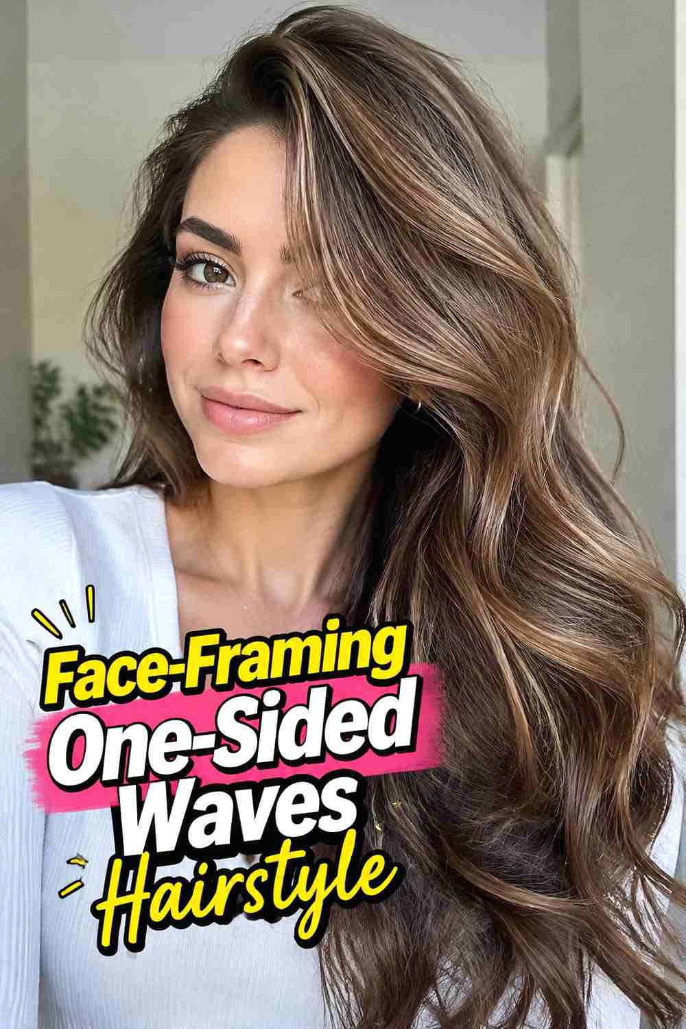 14. Face Framing One Sided Waves Hairstyle
