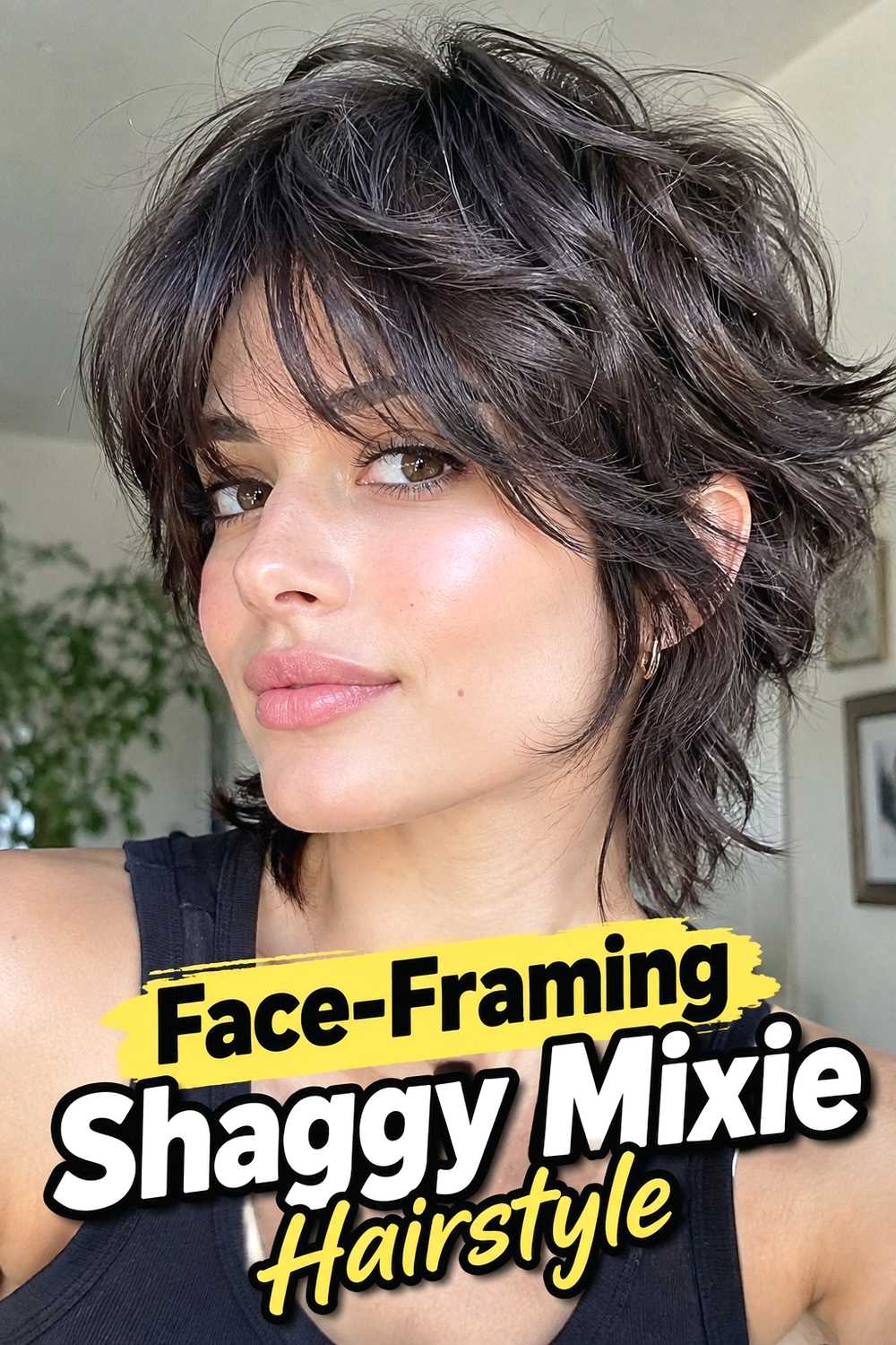 18. Face Framing Shaggy Mixie Hairstyle