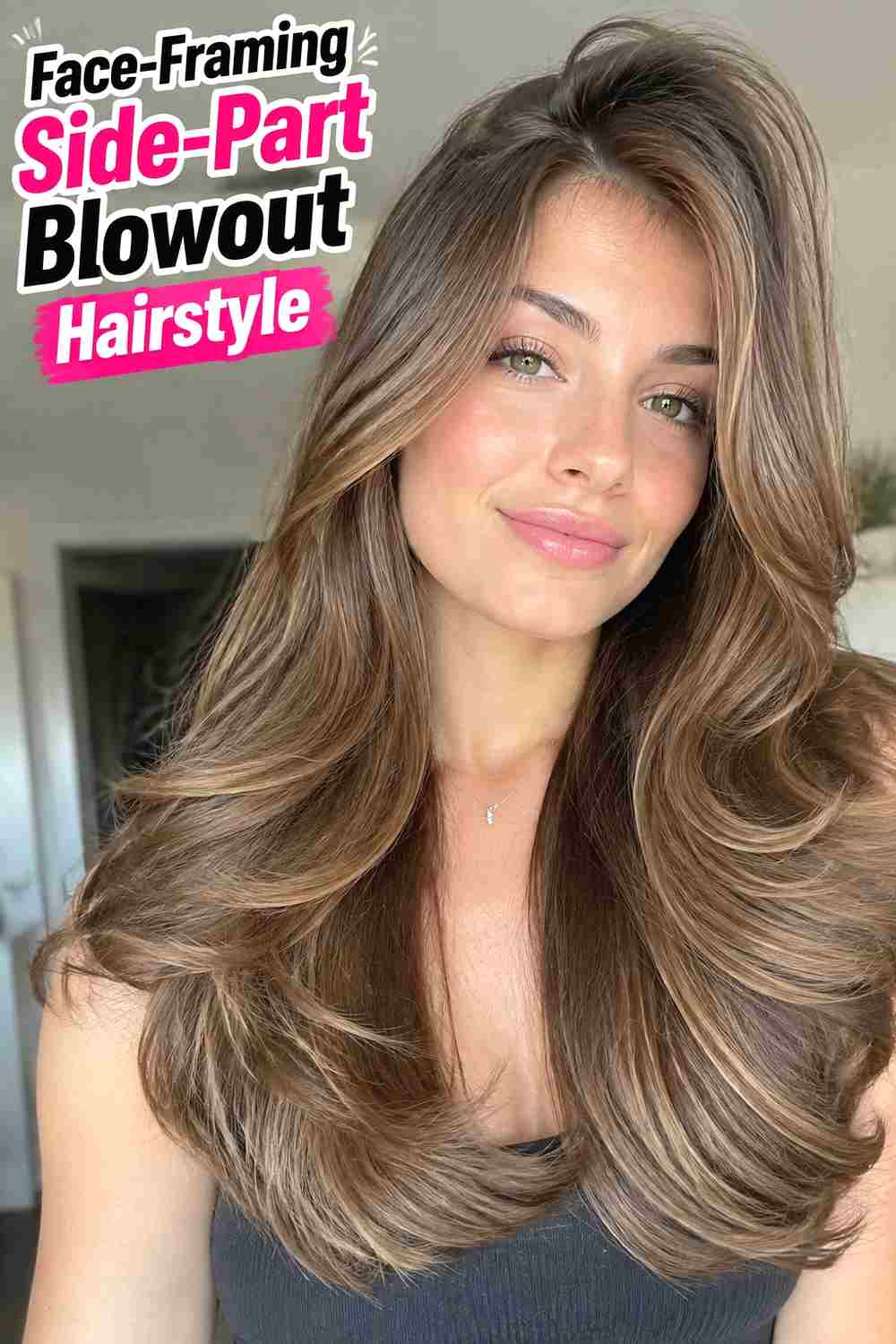 11. Face Framing Side Part Blowout Hairstyle