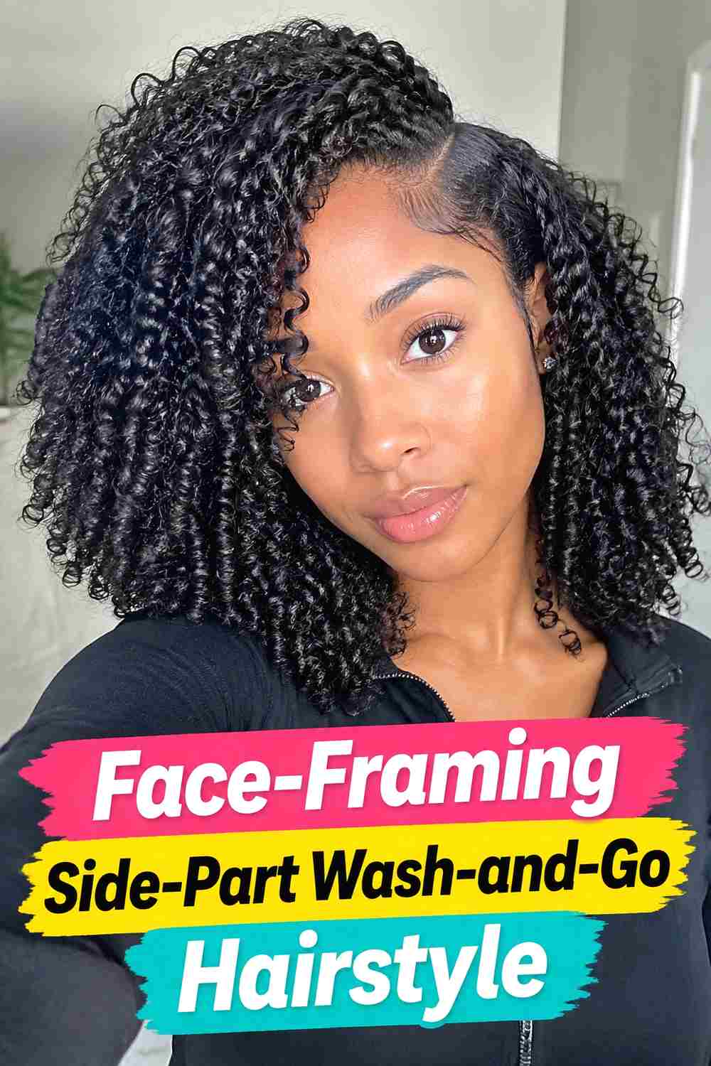 13. Face Framing Side Part Wash And Go Hairstyle