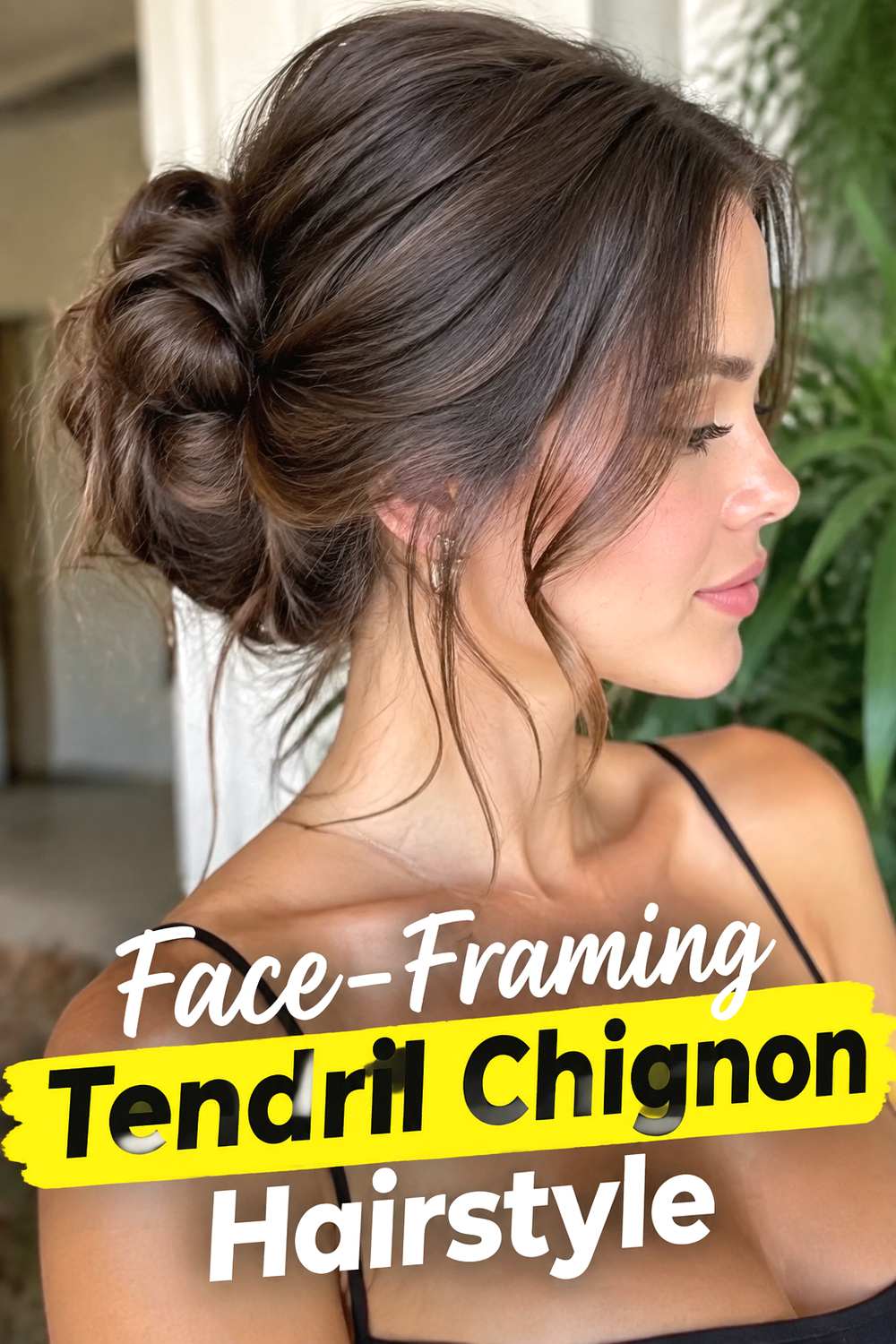 Face-Framing Tendril Chignon Hairstyle
