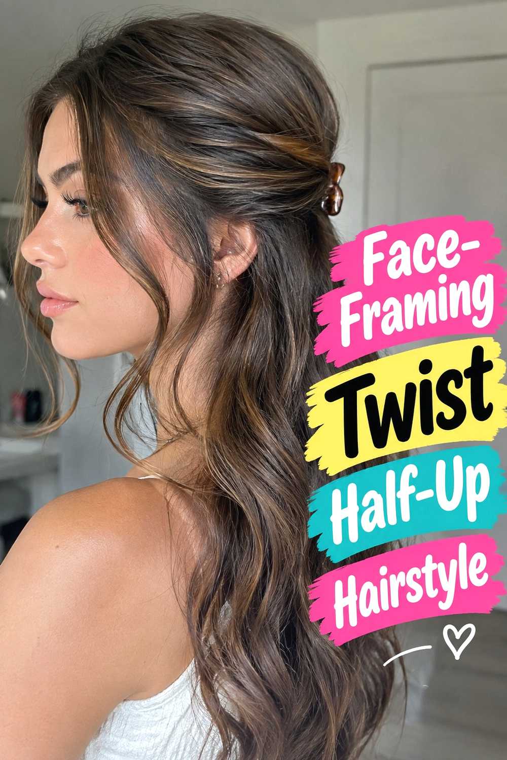 10. Face Framing Twist Half Up Hairstyle