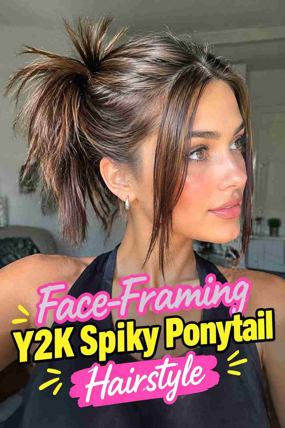 5. Face Framing Y2k Spiky Ponytail Hairstyle