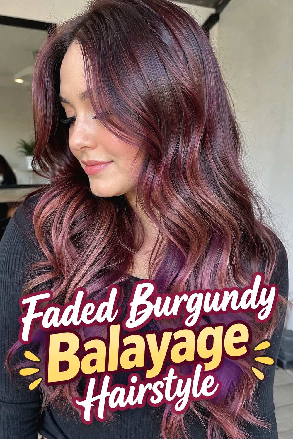 16. Faded Burgundy Balayage Hairstyle