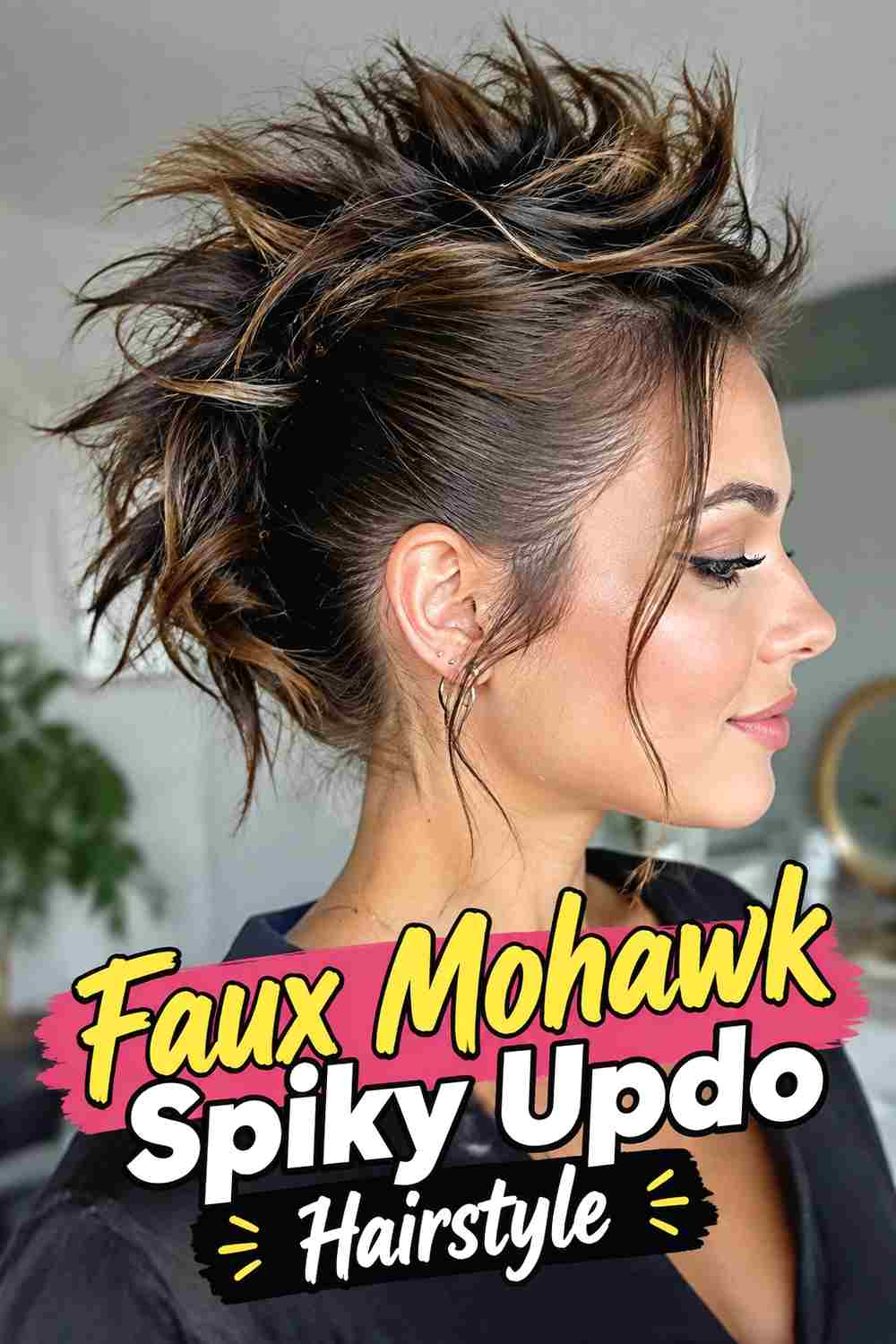 12. Faux Mohawk Spiky Updo Hairstyle