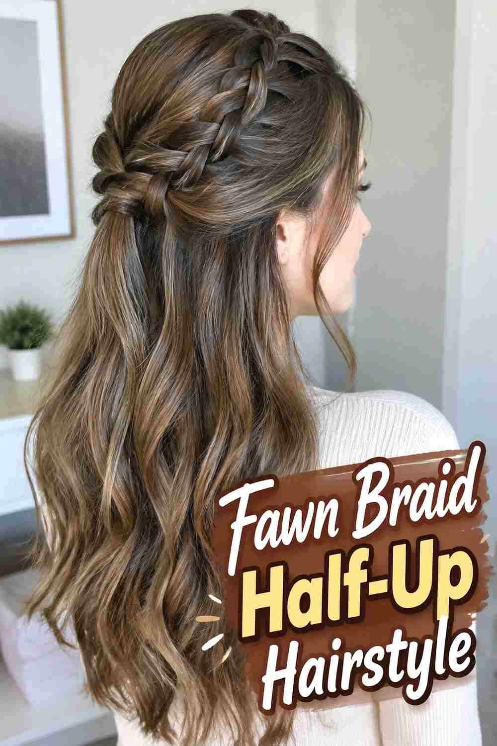 2. Fawn Braid Half Up Hairstyle