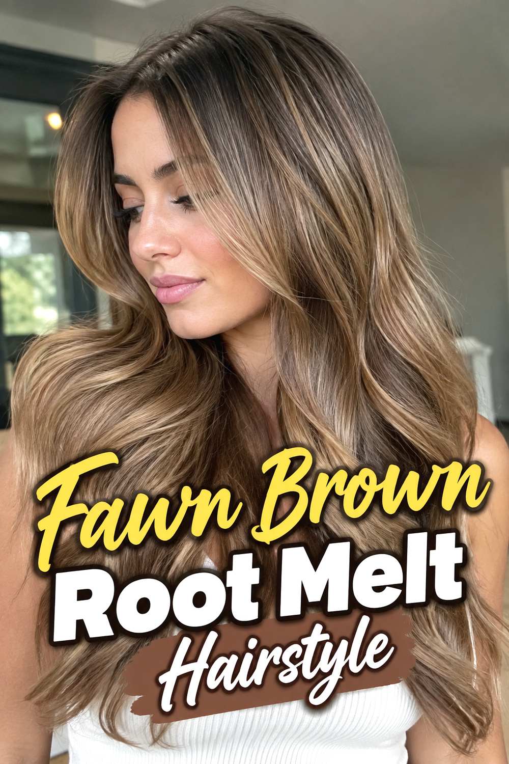 Fawn Brown Root Melt Hairstyle