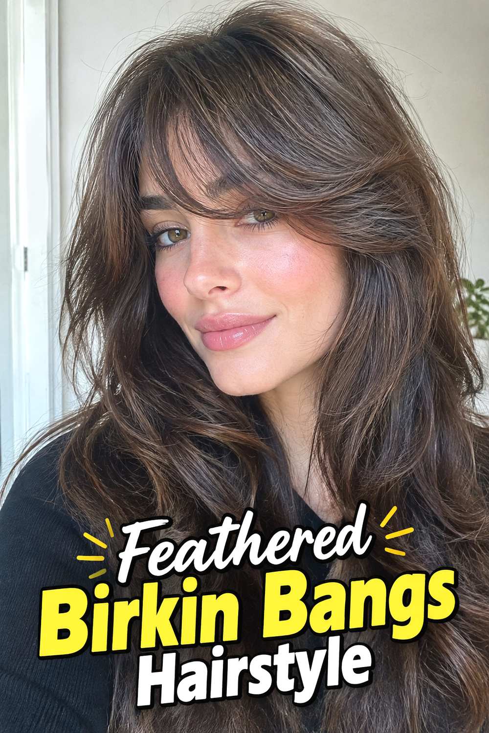 5. Feathered Birkin Bangs Hairstyle