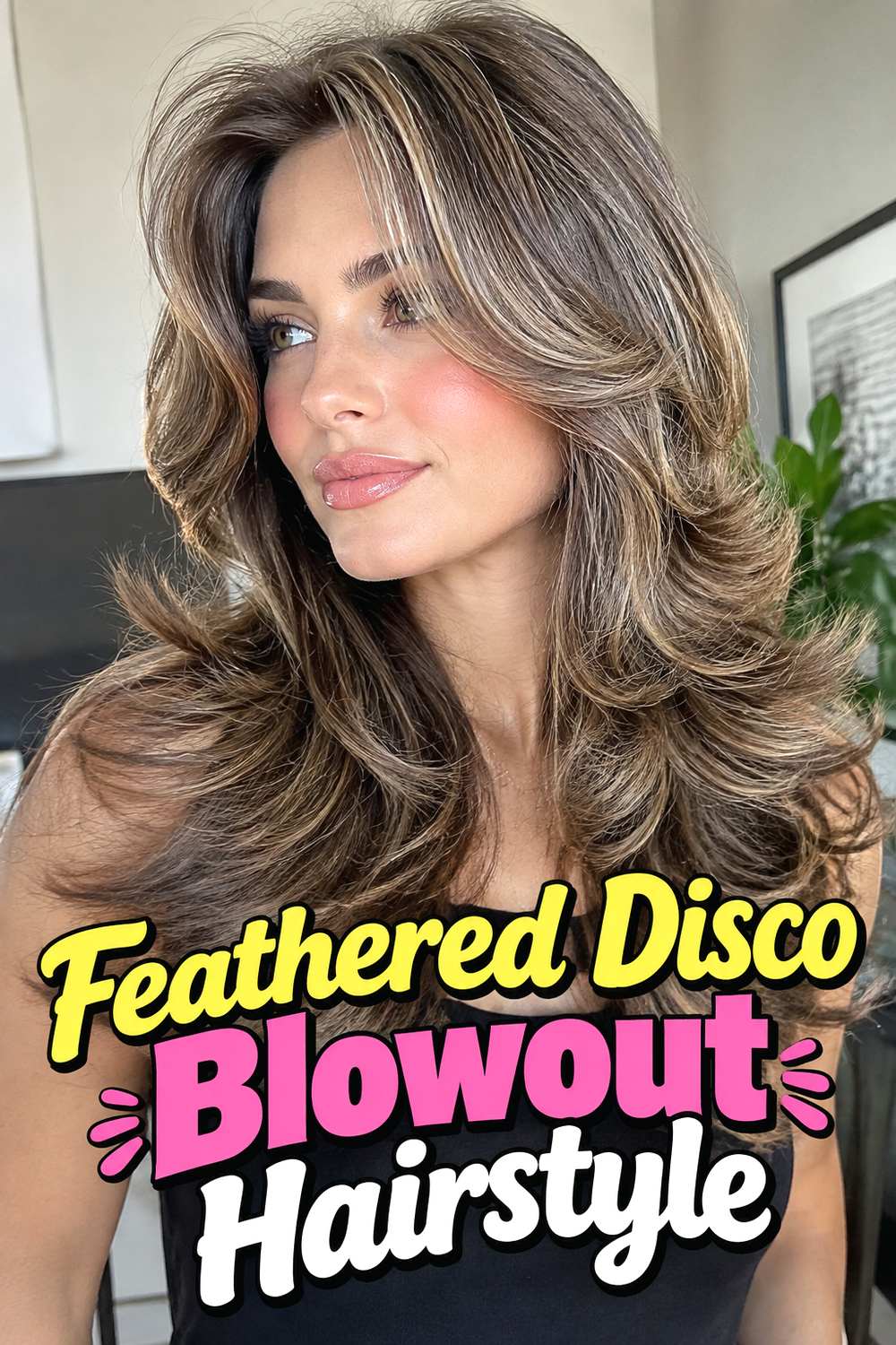 Feathered Disco Blowout Hairstyle