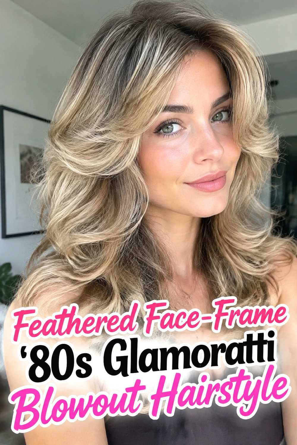 4. Feathered Face Frame 80s Glamoratti Blowout Hairstyle