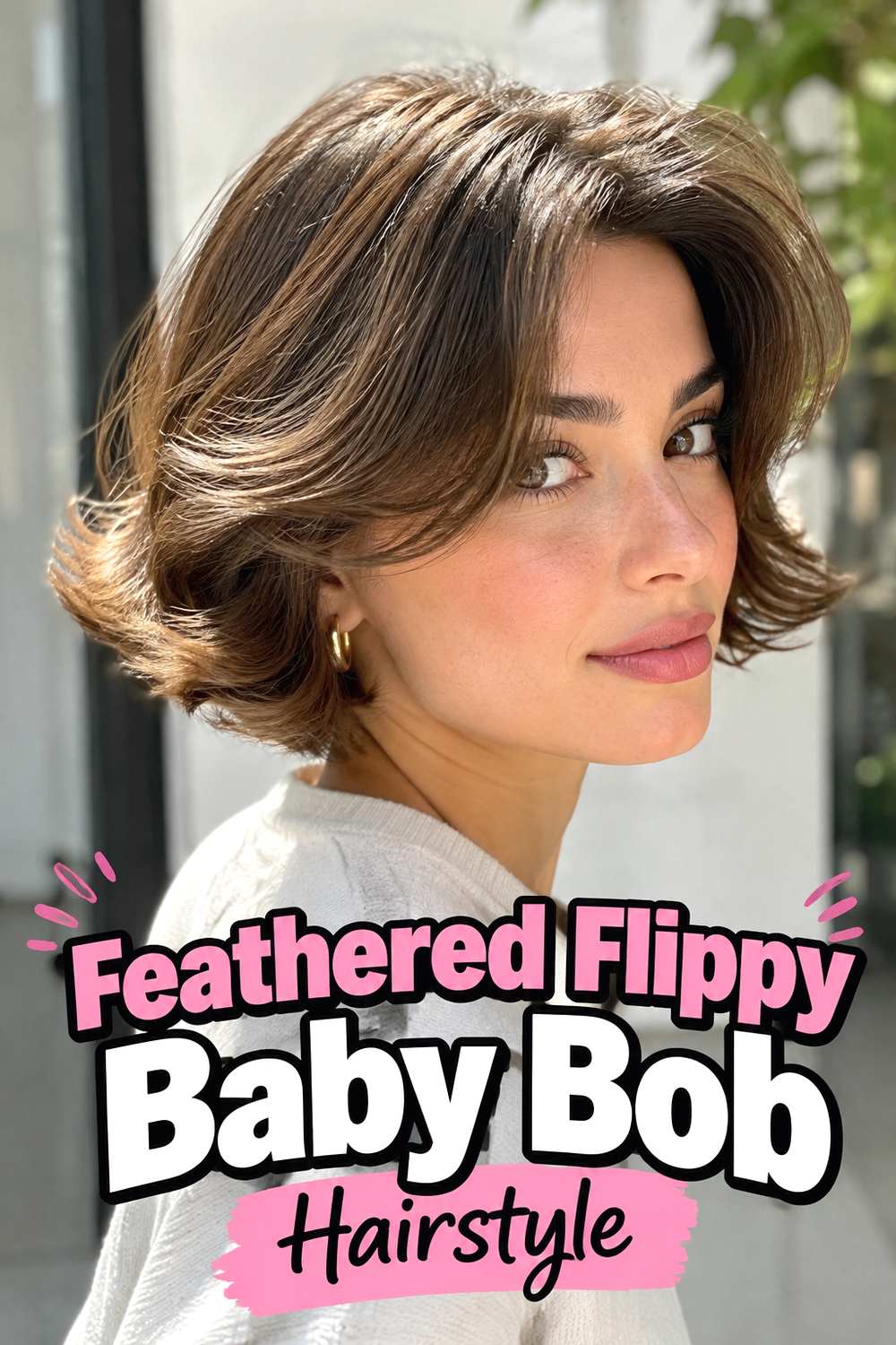 Feathered Flippy Baby Bob Hairstyle