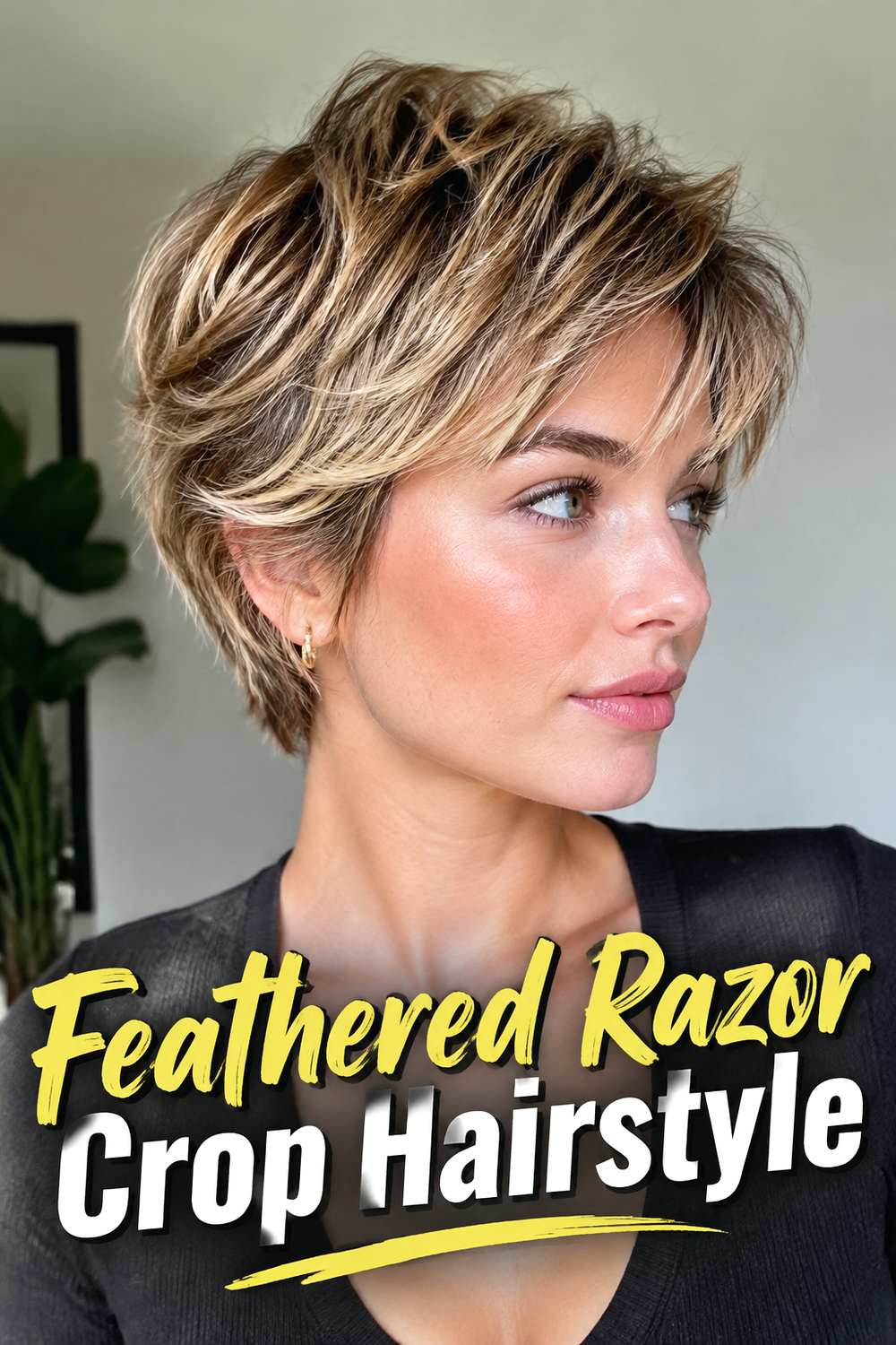 Feathered Razor Crop Hairstyle