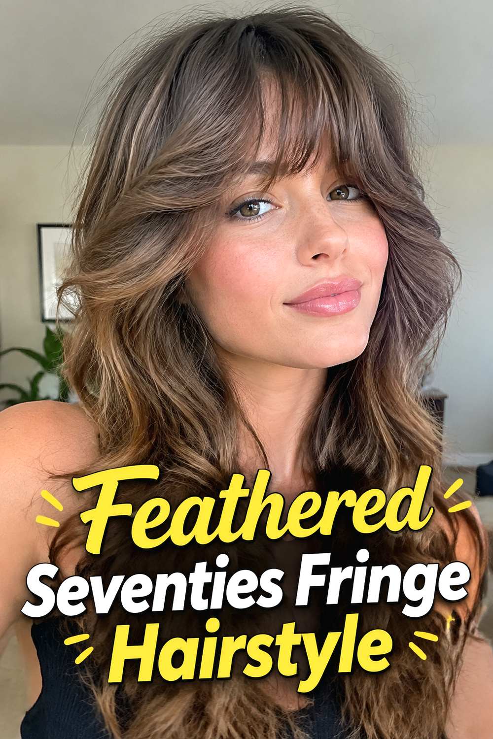 Feathered Seventies Fringe Hairstyle