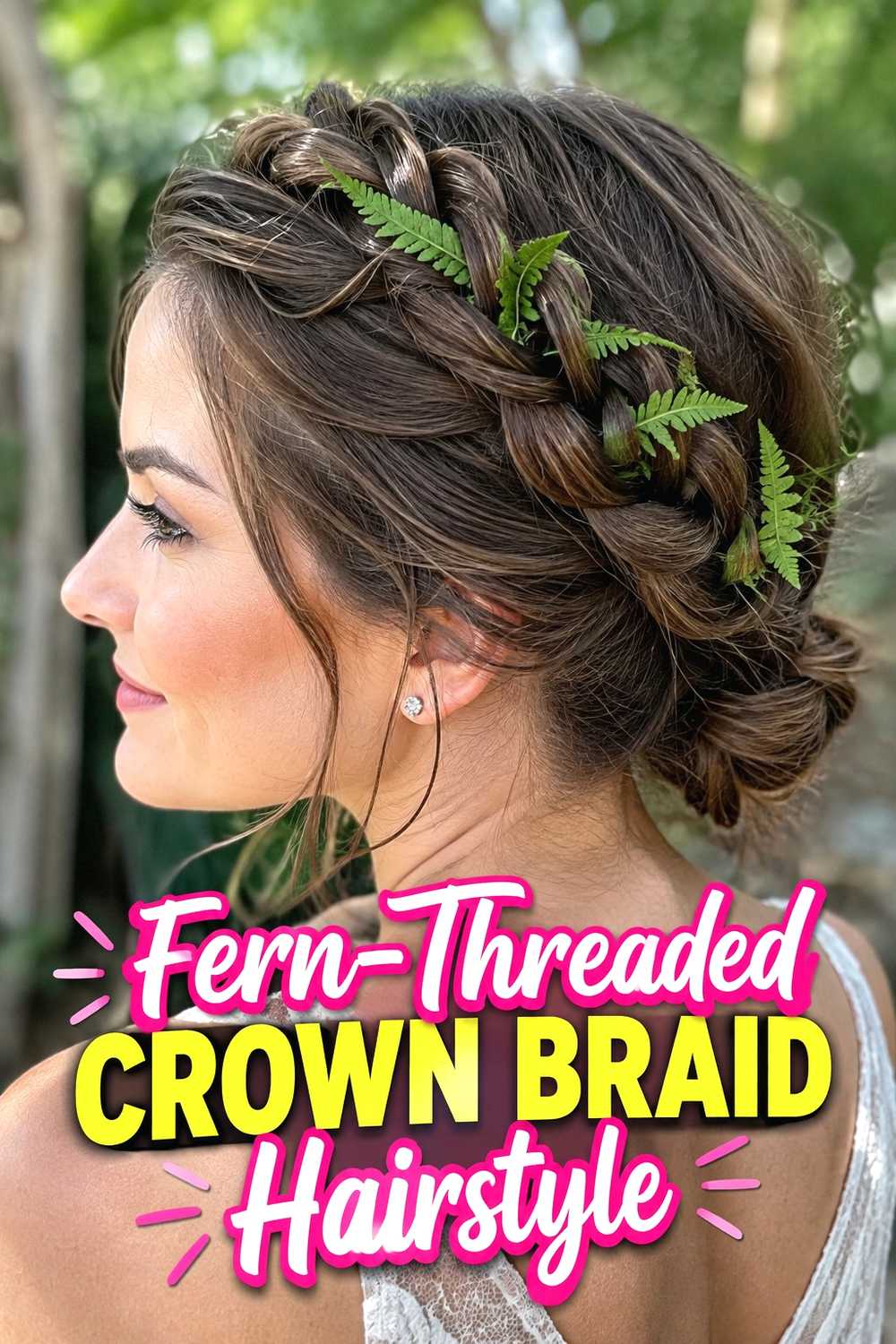 2. Fern Threaded Crown Braid Hairstyle