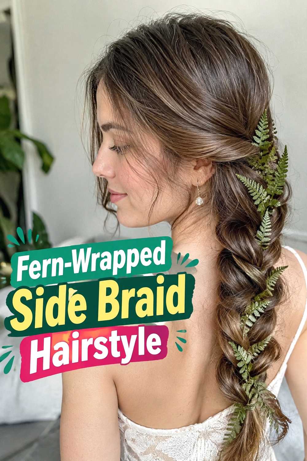 3. Fern Wrapped Side Braid Hairstyle
