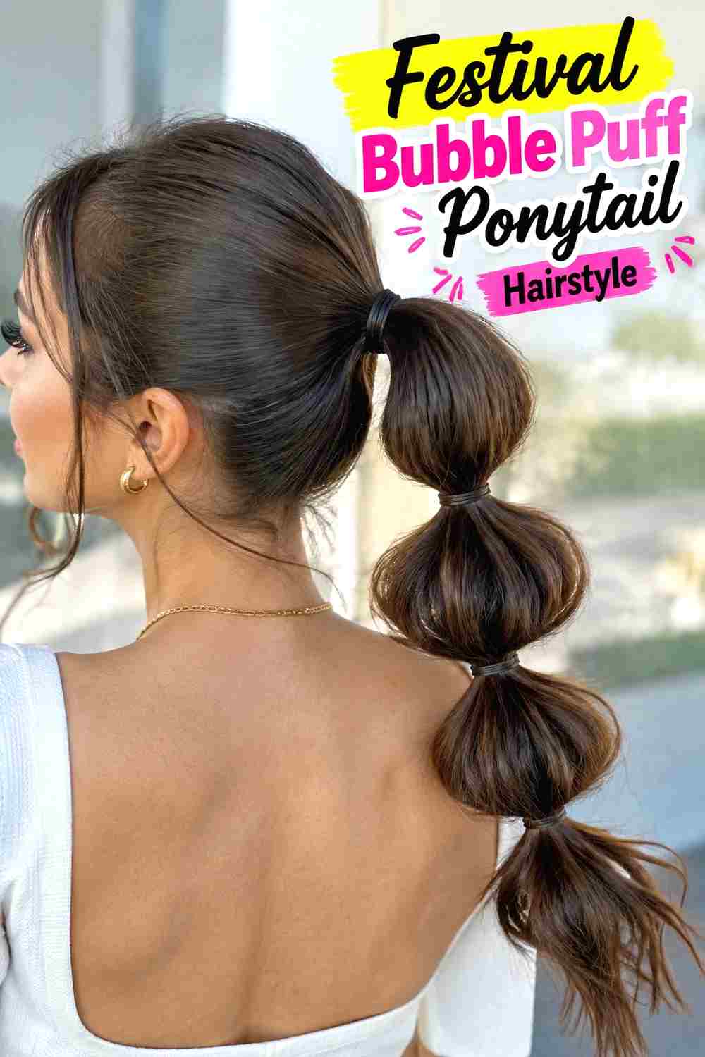 16. Festival Bubble Puff Ponytail Hairstyle