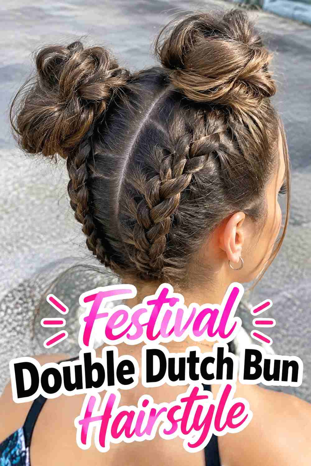 15. Festival Double Dutch Bun Hairstyle