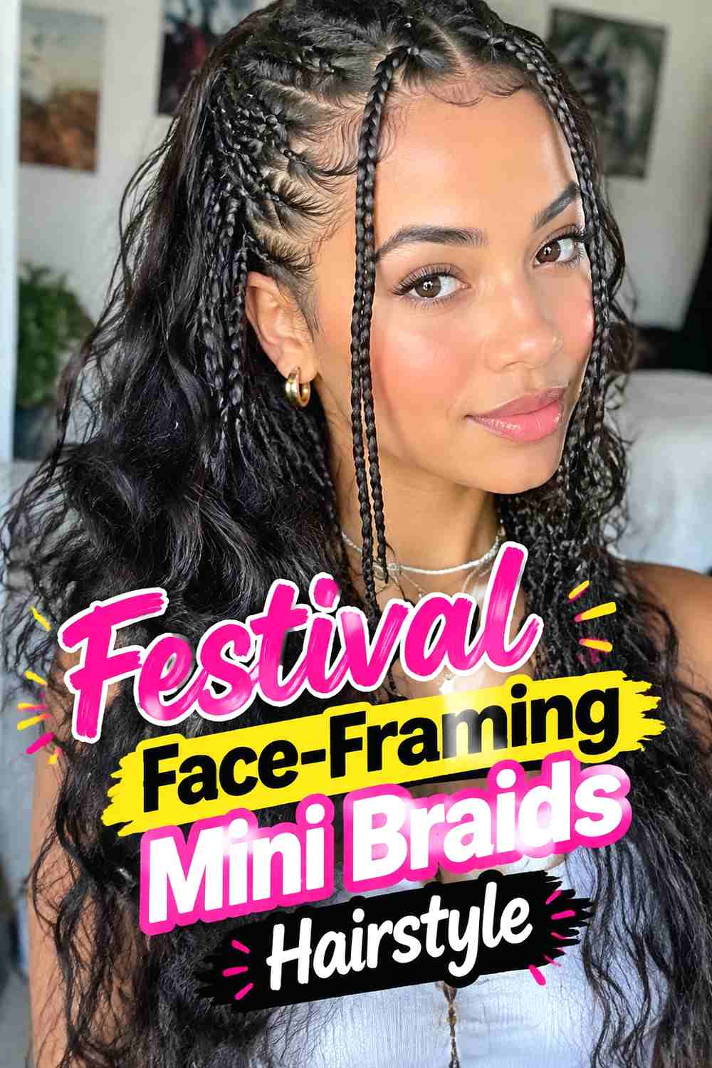 16. Festival Face Framing Mini Braids Hairstyle