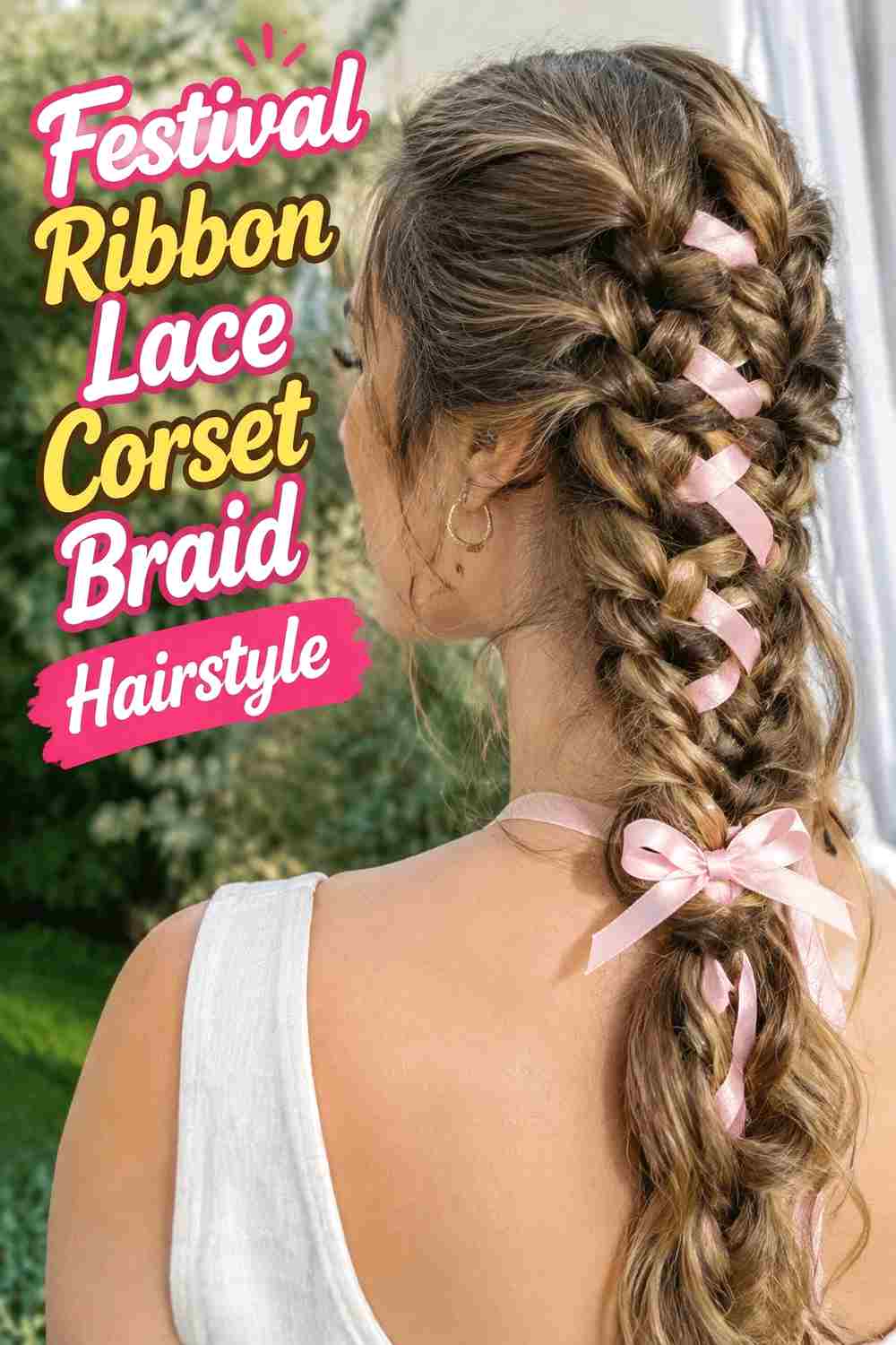 10. Festival Ribbon Lace Corset Braid Hairstyle