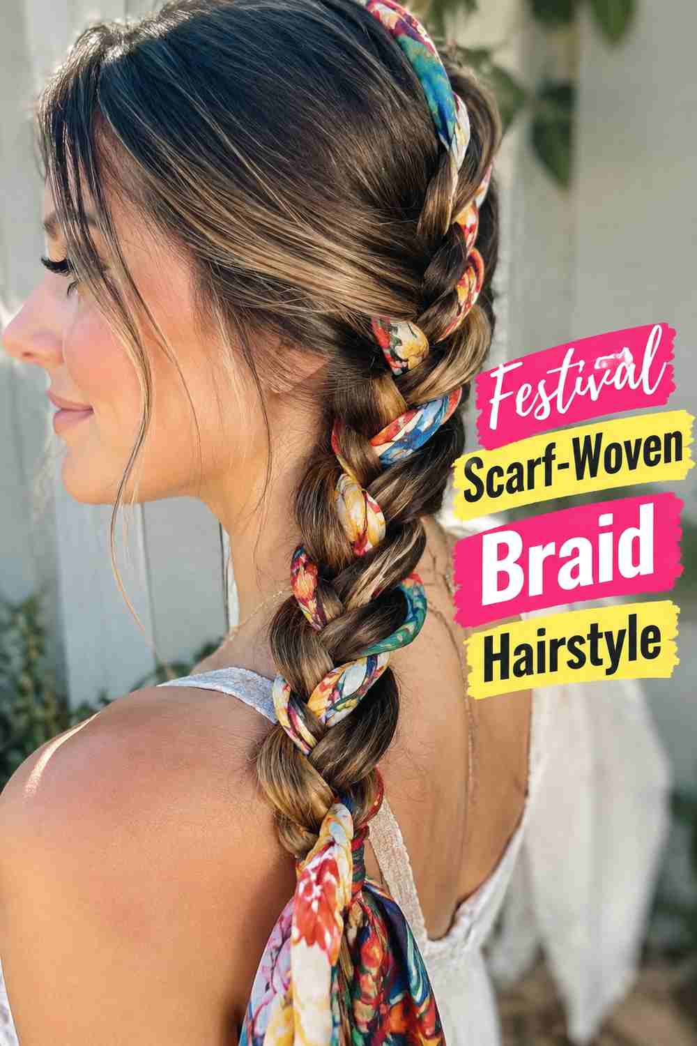 19. Festival Scarf Woven Braid Hairstyle