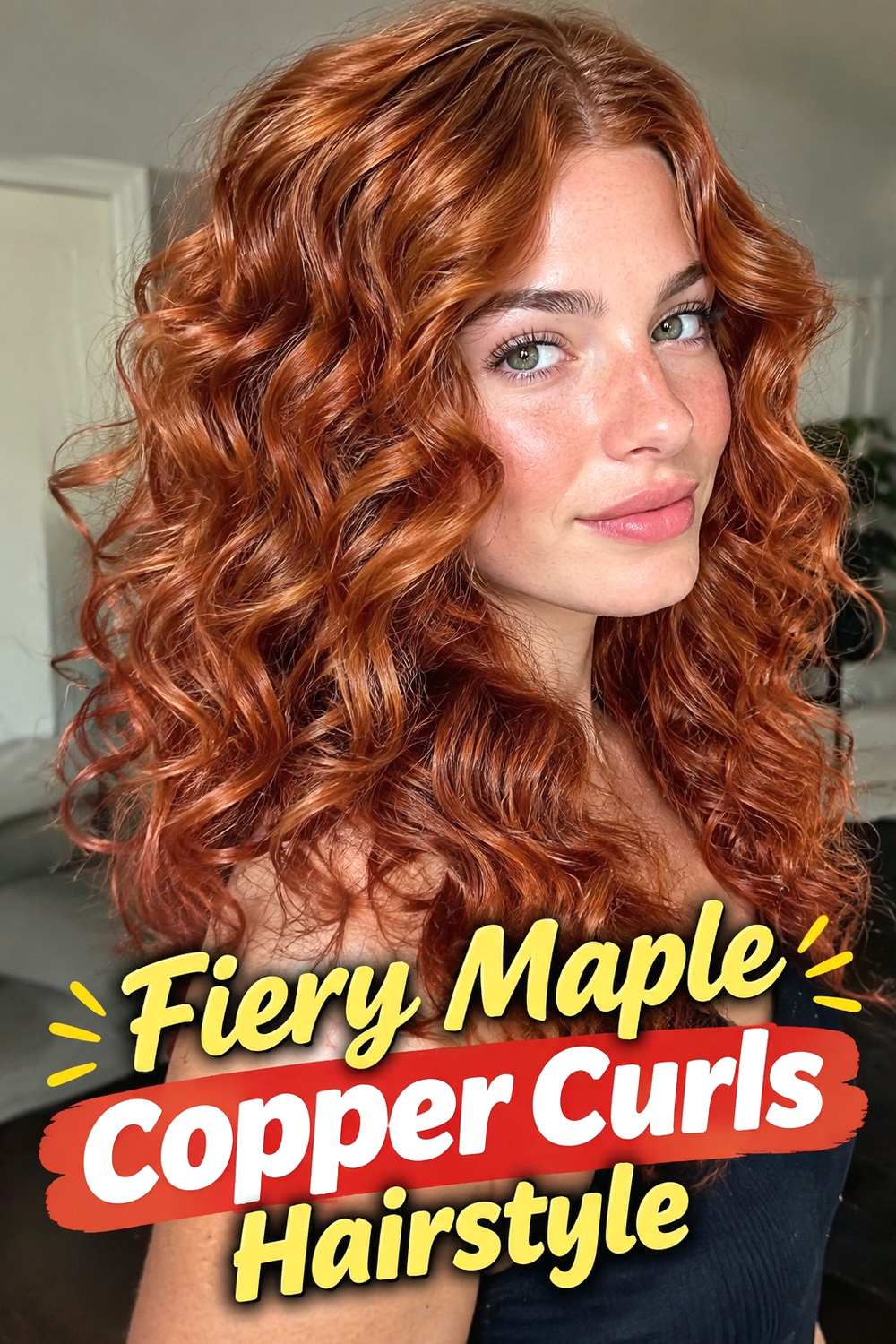 7. Fiery Maple Copper Curls Hairstyle