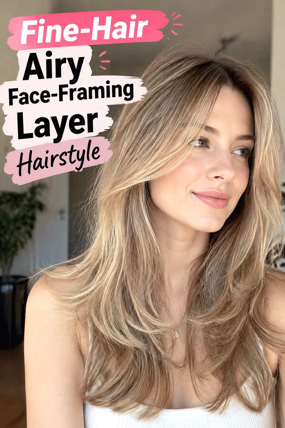 Fine-Hair Airy Face-Framing Layer Hairstyle