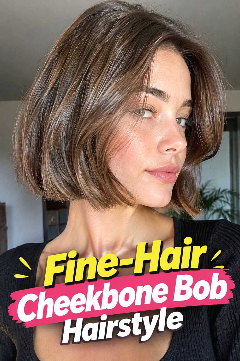 13. Fine Hair Cheekbone Bob Hairstyle