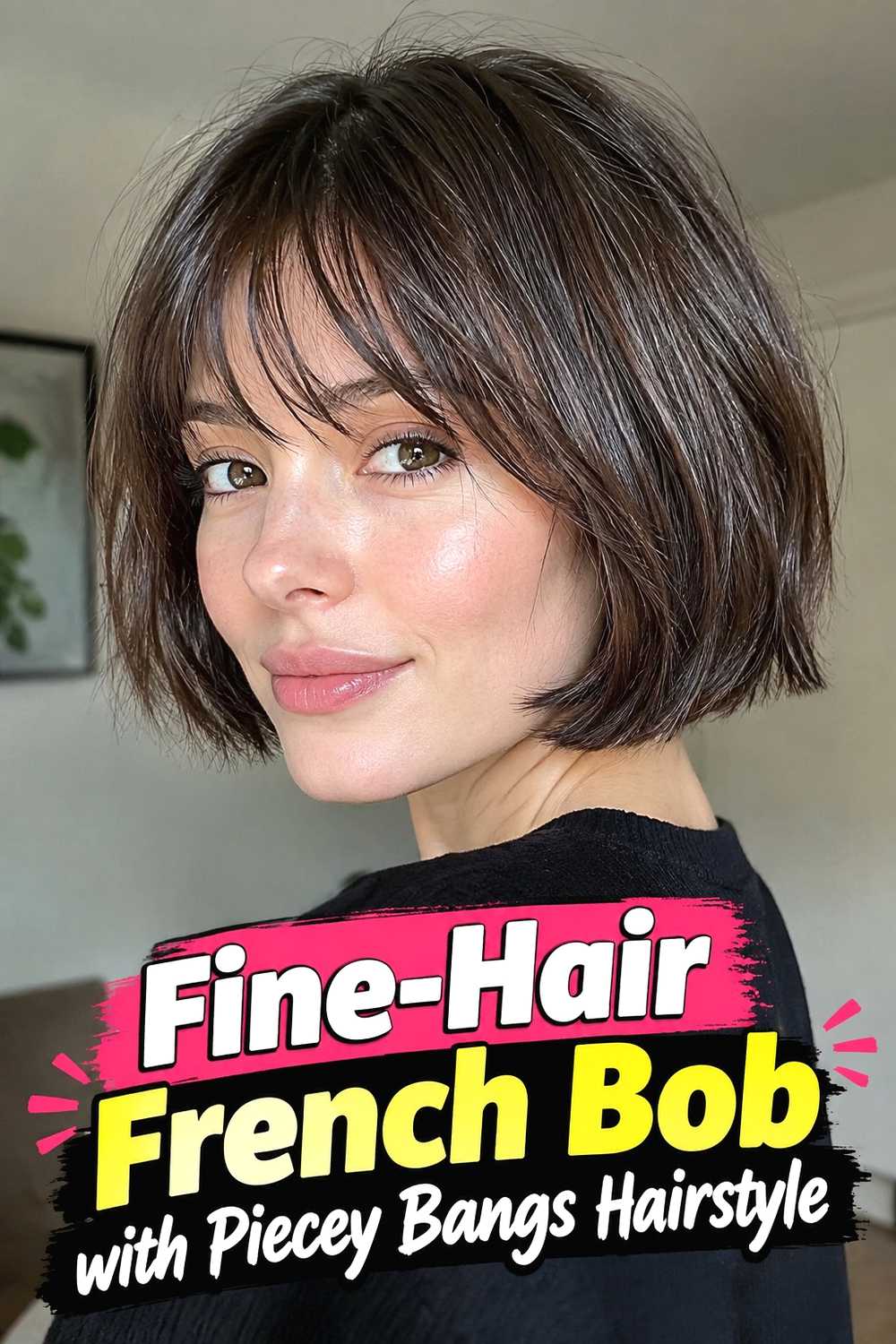 10. Fine Hair French Bob With Piecey Bangs Hairstyle