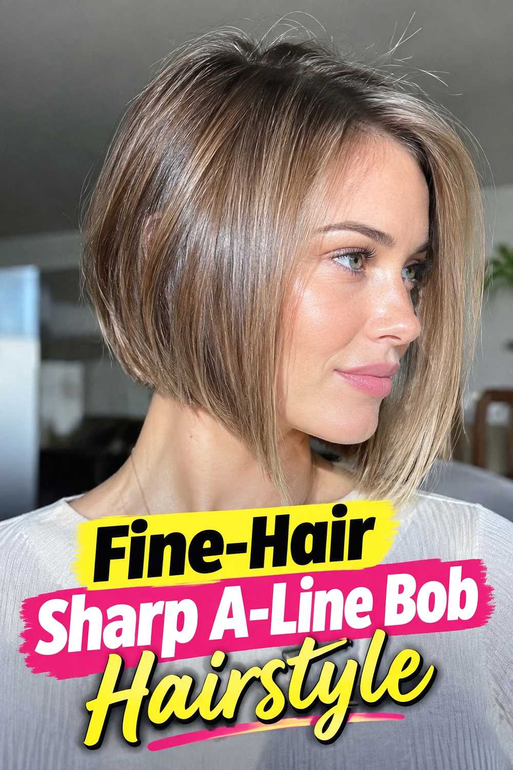 12. Fine Hair Sharp A Line Bob Hairstyle