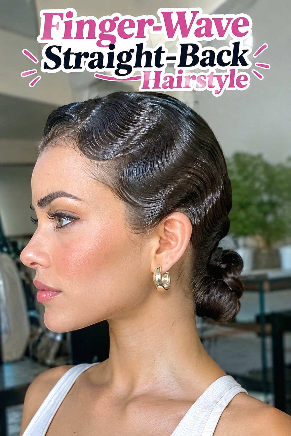 8. Finger Wave Straight Back Hairstyle