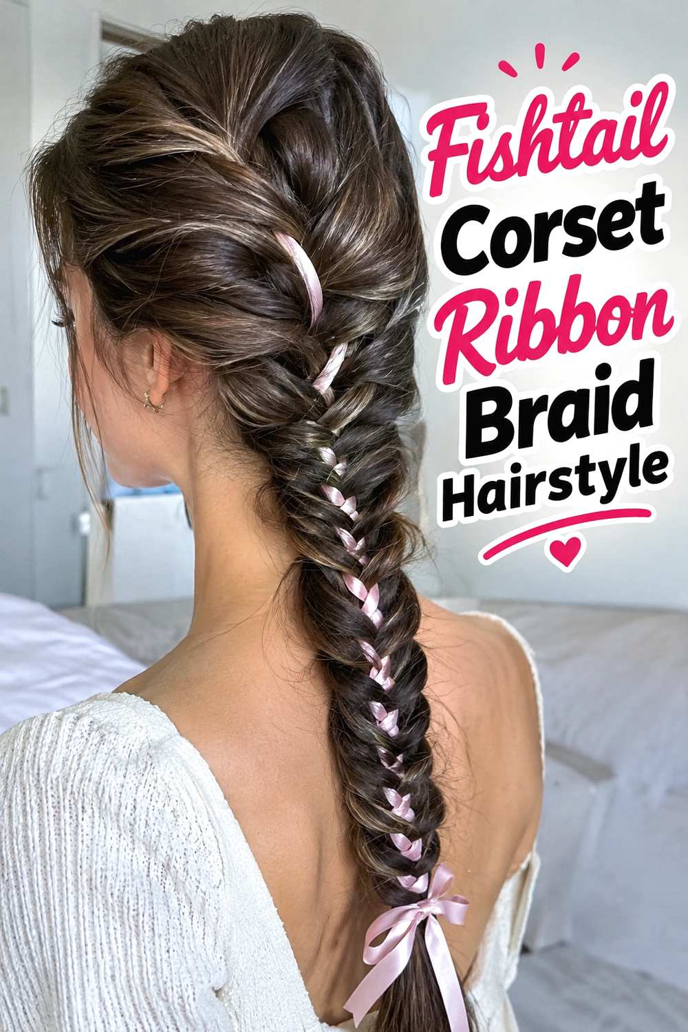 10. Fishtail Corset Ribbon Braid Hairstyle