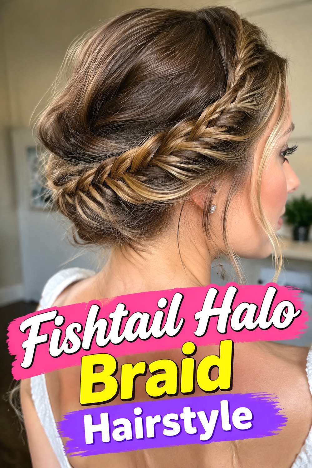 Fishtail Halo Braid Hairstyle